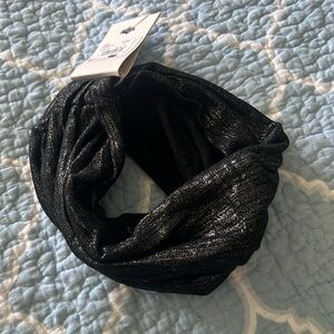 SO Girls Black Shimmer Wide Headband/Wrap